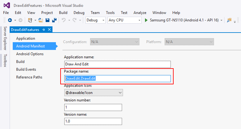 Android Package Name Location